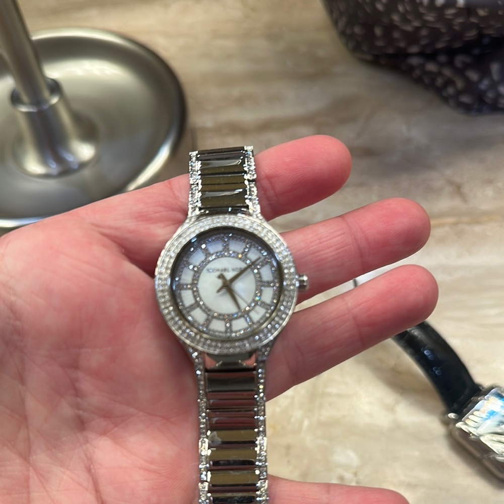 Michael Kors Silver and rhinestone watch